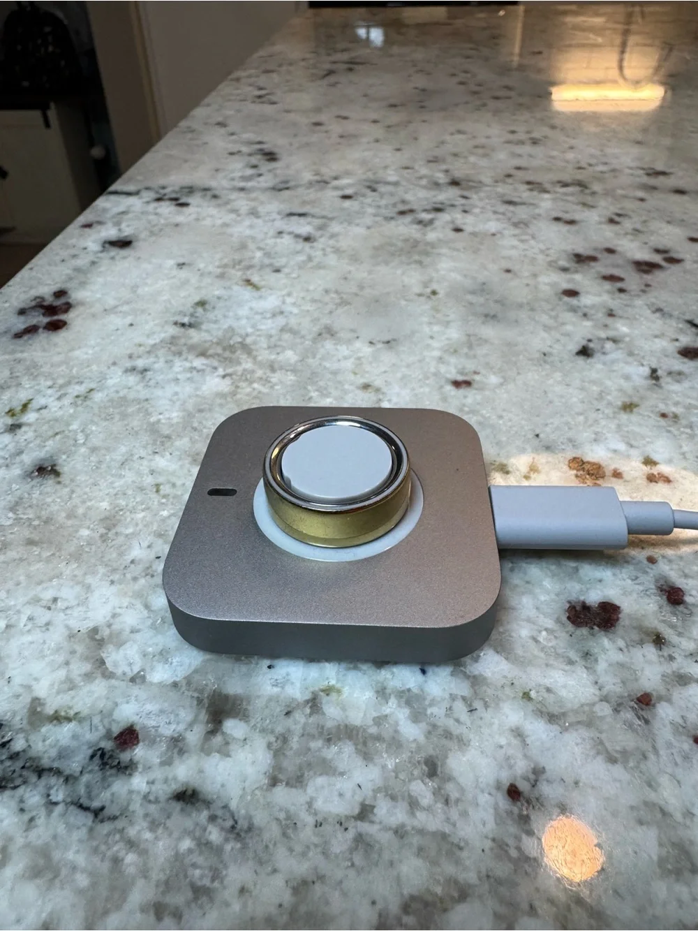 Gold Tone Wide Band OURA Ring - fitness accessory